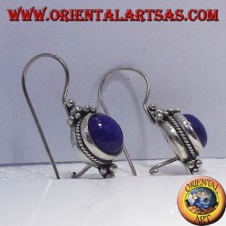 Boucles d'oreilles avec Lapis rondes, argent