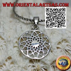 Colgante de plata el quincuncio, estrella de 12 puntas (símbolo masónico)