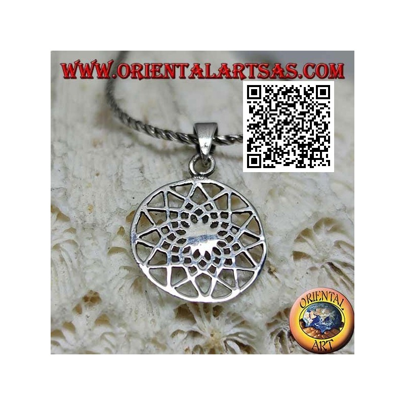 Silver pendant the quincunx, 12-pointed star (Masonic symbol)