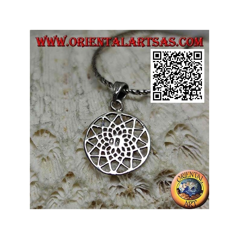 Silver pendant the quincunx, 12-pointed star (Masonic symbol)