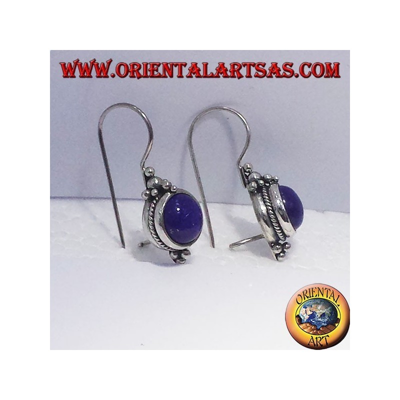 orecchino con Lapis tonda bali , in argento