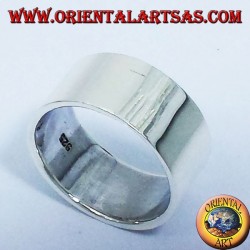 anneau bande plate 10 mm. argent