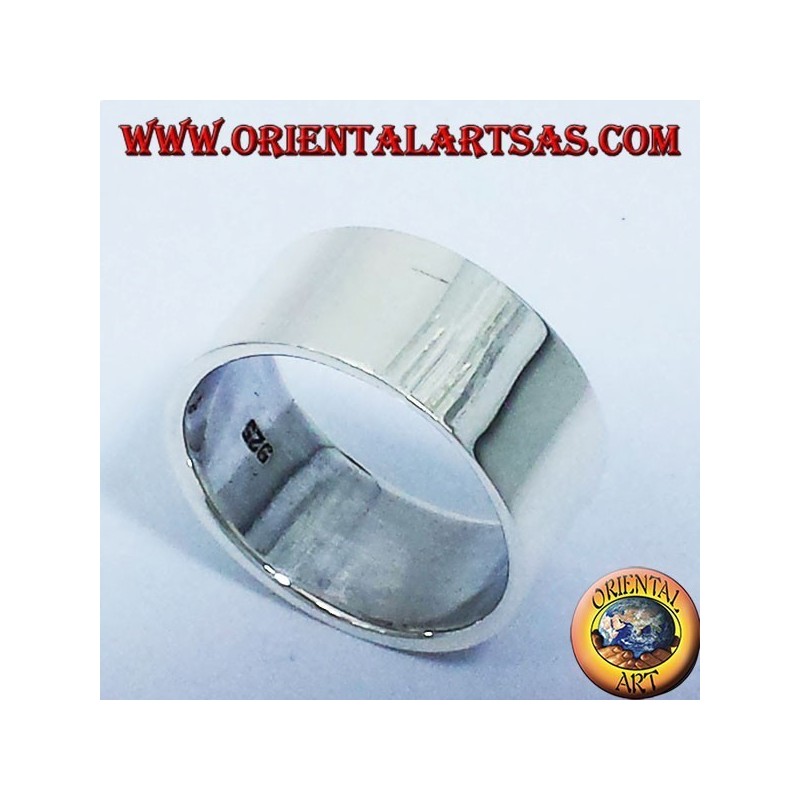 anillo de banda plana de 10 mm. plata