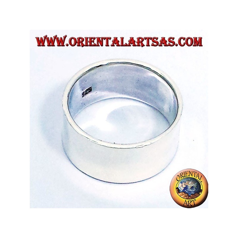 anneau bande plate 10 mm. argent