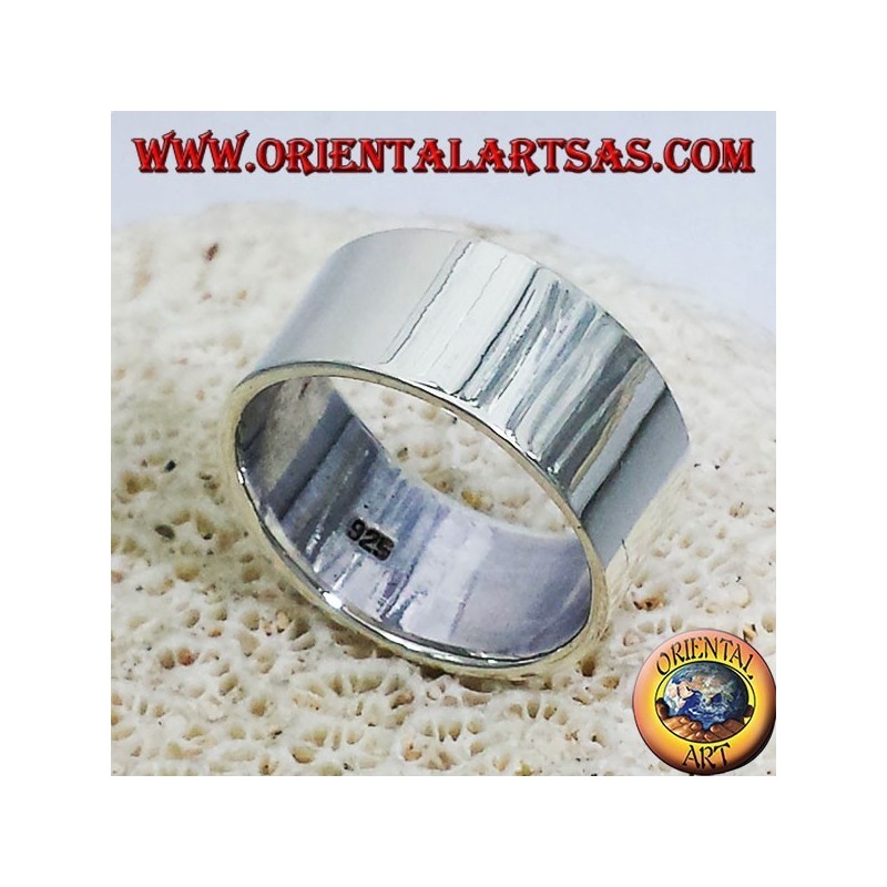 anneau bande plate 10 mm. argent