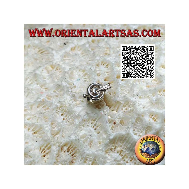 Mini-Silberohrring, Spirale mittig vom Pfeil gekreuzt