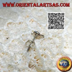 Mini boucle d'oreille en argent, spirale traversée au centre par la flèche