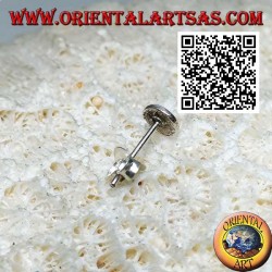 Silver mini earring, "Nike" sports symbol