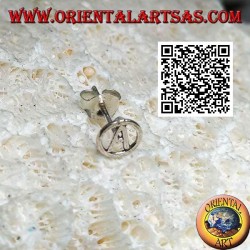 Mini boucle d'oreille en argent, le A des Avengers dans le cercle