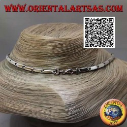 Gargantilla de plata 925 ‰, rectángulos lisos y con borde a ras de nácar (undulata)