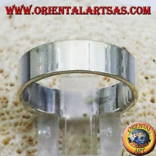 anillo de banda plana de 6 mm. plata