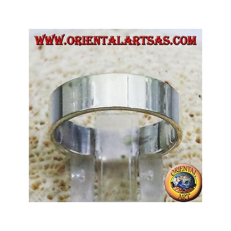 anneau bande plate 6 mm. argent