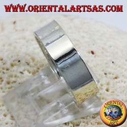 anneau bande plate 6 mm. argent