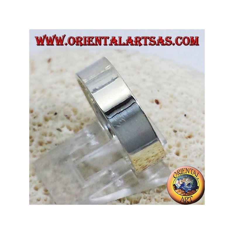 Anello in argento a fascia liscia piatta (6 mm.)