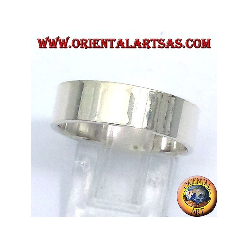 Ring Flachband 6 mm. Silber