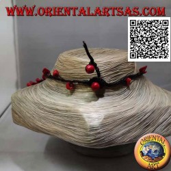 Macramé choker necklace with beads and coral fragments