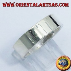 anneau bande plate 6 mm. argent