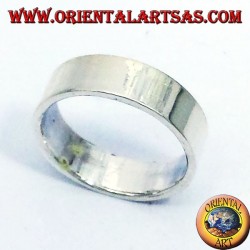 anneau bande plate 6 mm. argent