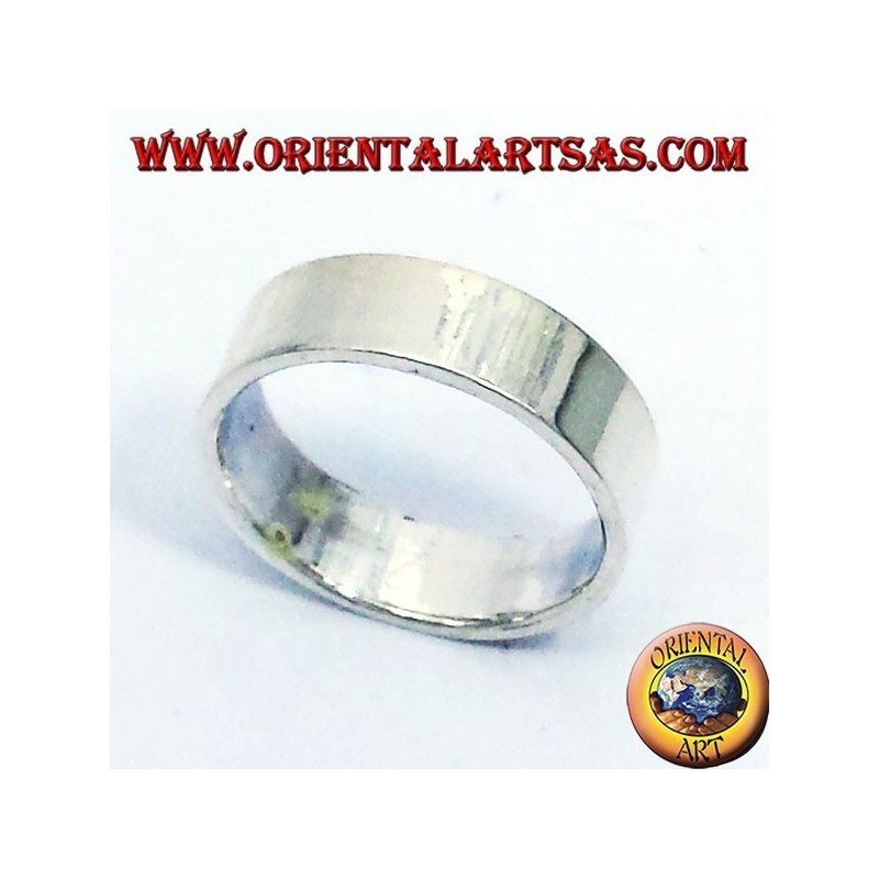 ring flat band 6 mm. silver