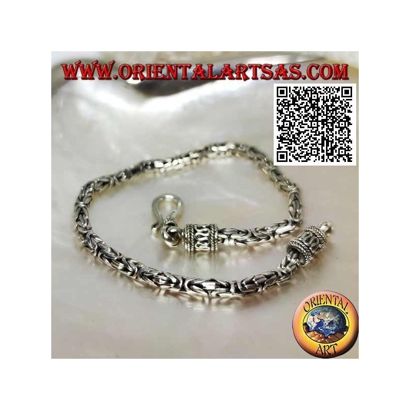 Bracciale Argento Borobudur Maglia Bizantina | Oriental Art