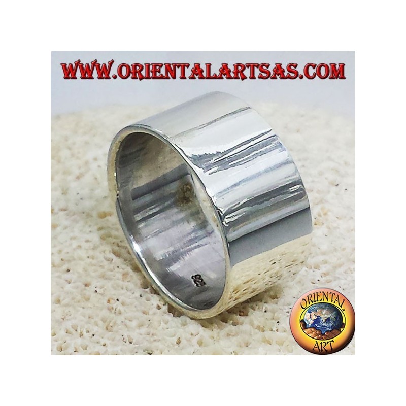 anillo de banda plana de 12 mm. plata