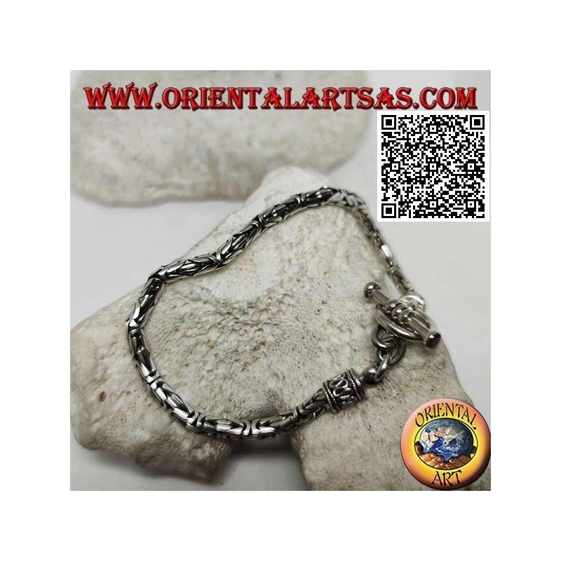Bracciale Argento Maglia Bizantina Borobudur | Oriental Art