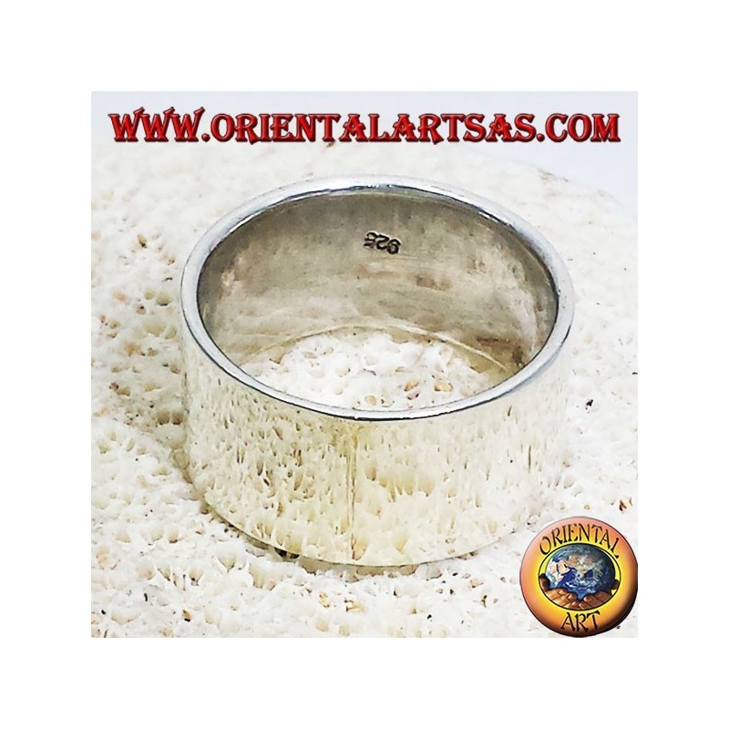 Anello in argento a fascia liscia piatta (12 mm.)