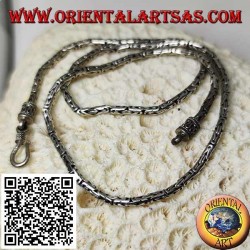 47,5 cm x 3 mm borobudur (enlace bizantino) collar de plata 925 ‰