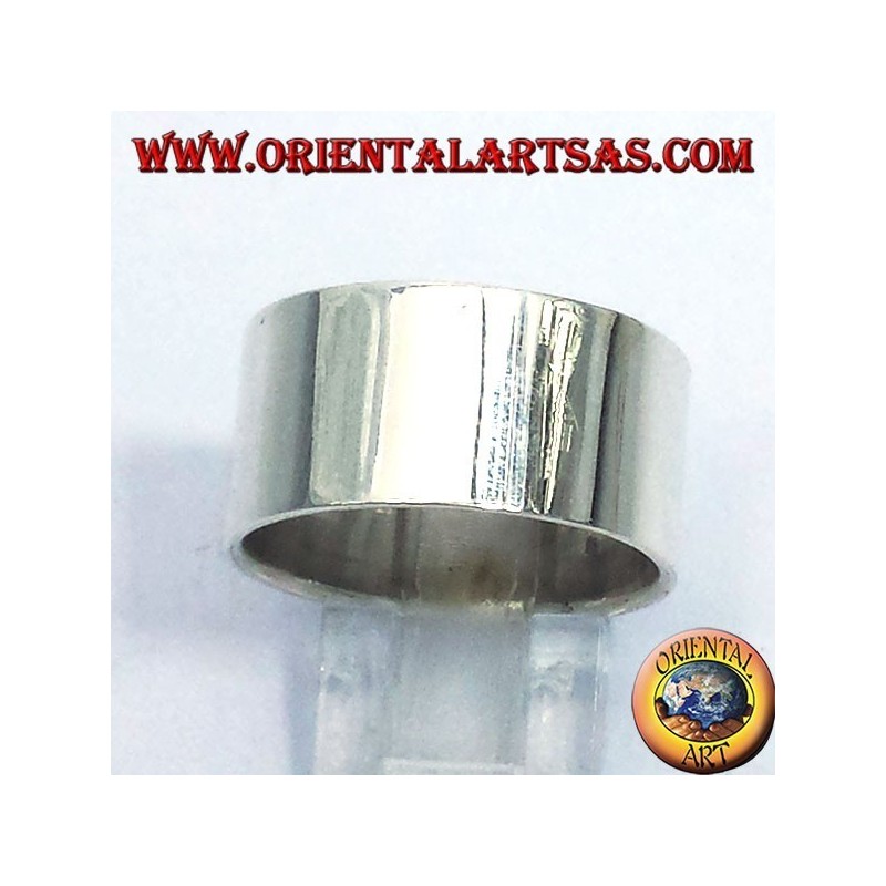 anillo de banda plana de 12 mm. plata