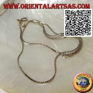 45cm x 0.5 * 1mm crushed two-twisted 925 ‰ silver necklace