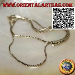 45cm x 0.5 * 1mm crushed two-twisted 925 ‰ silver necklace