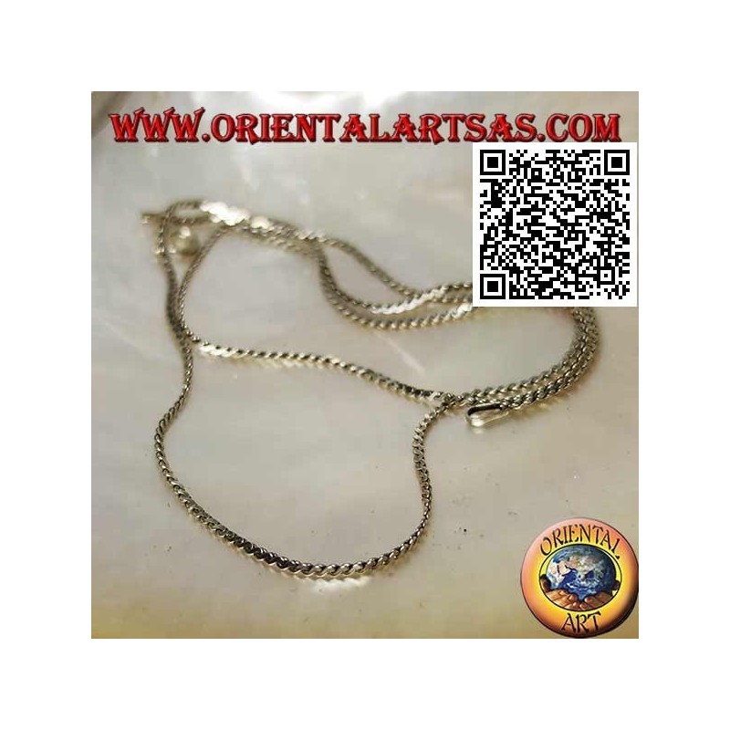 45 cm x 0,5 * 1 mm zerquetschte, zweifach gedrehte 925 ‰ Silberkette