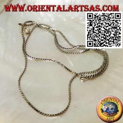 45cm x 0.5 * 1mm crushed two-twisted 925 ‰ silver necklace