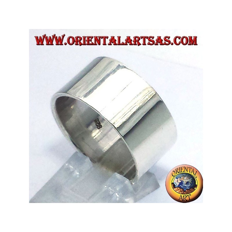 anillo de banda plana de 12 mm. plata