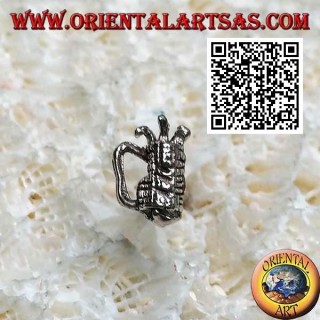 Mini silver earring, golf bag with clubs