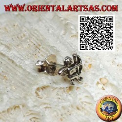 Mini silver earring, the cupid angel who shoots the arrow