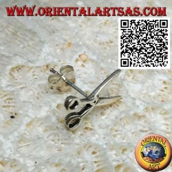 Mini silver earring, open scissors