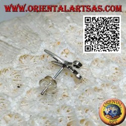 Mini pendiente de plata, tijeras abiertas