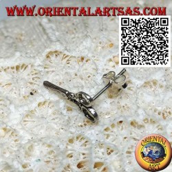 Boucle d'oreille mini en argent, ciseaux fermés