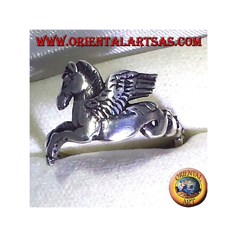 Pegasus geflügeltes Pferd Ring, Silber