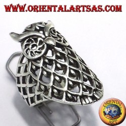 Silver ring, owl pierced