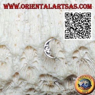 Mini boucle d'oreille en argent, le petit croissant