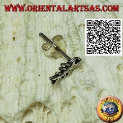 Mini pendiente de plata, hueso de tiburón