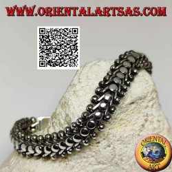 22cm x 11 * 5mm smooth flat millipede wide silver bracelet