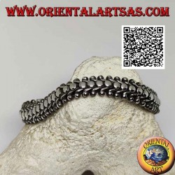 22cm x 11 * 5 mm pulsera de plata de ancho milpiés liso plano