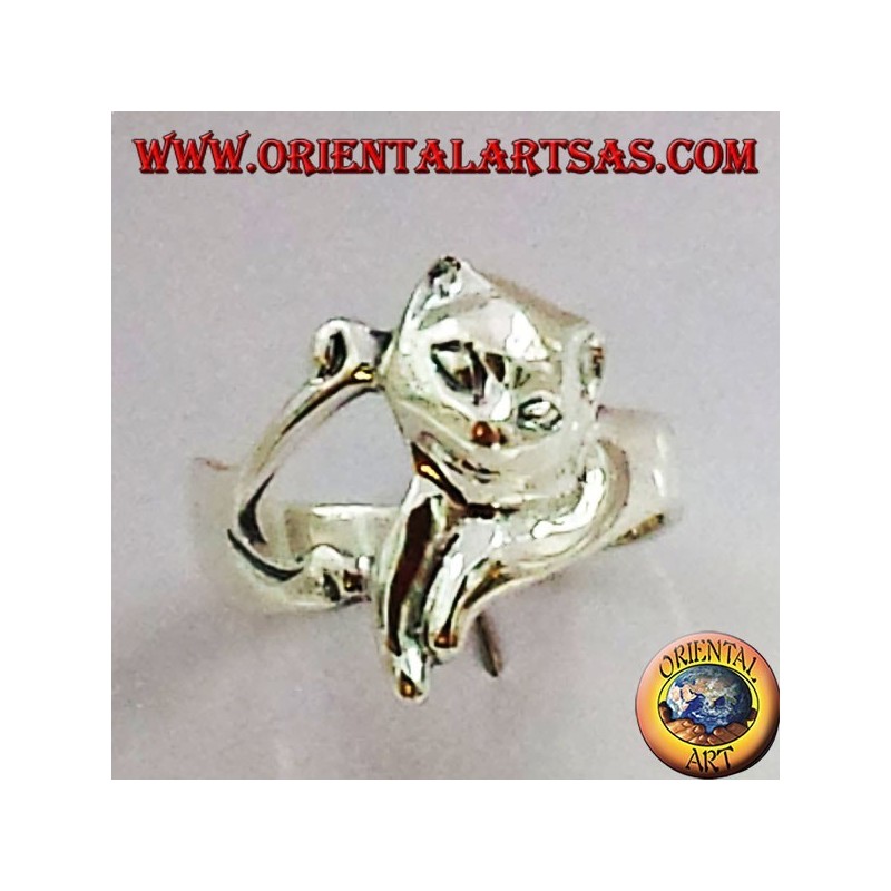 Anello gatto (micio) in argento