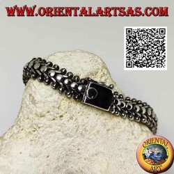 22cm x 11 * 5mm smooth flat millipede wide silver bracelet