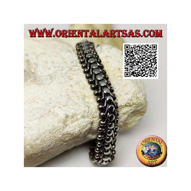 Bracelet en argent large de 22 cm x 11 * 5 mm plat et lisse
