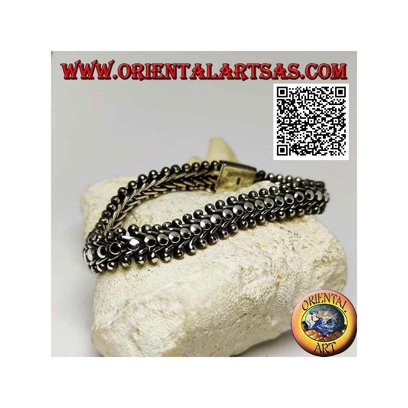 Bracciale Argento Piatto Largo Millepiedi Liscio 22cm | Oriental Art