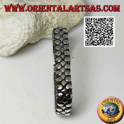 Flaches, breites und glattes Silberarmband aus Scheiben und Rauten 20 cm x 12 * 5 mm